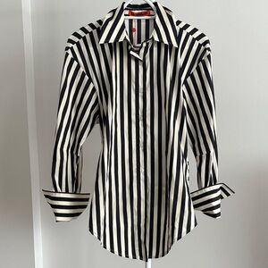 Simon Miller Black and White Striped Shirt